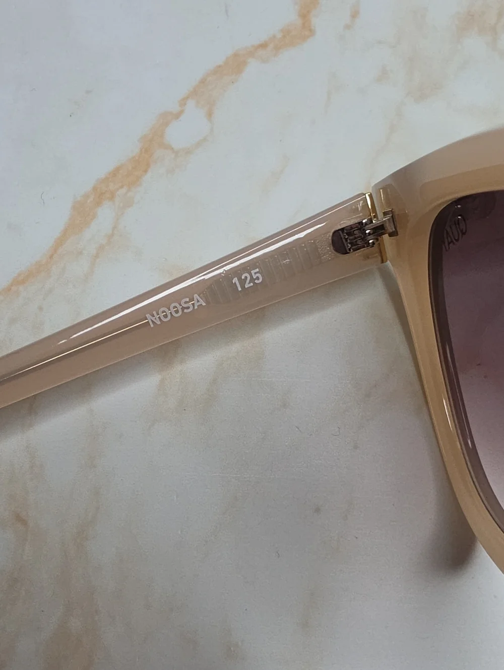 Quay Australia Noosa Nude Beige Cat Eye Sunglasses with Tortoiseshell Tips